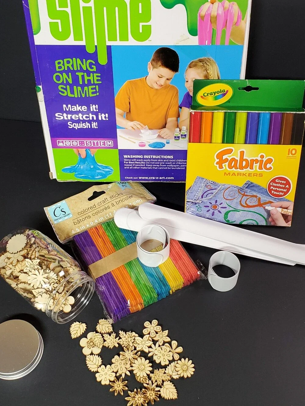 Scented Slime Kit & DIY Sensory Craft Bundle with Fabric Markers & More